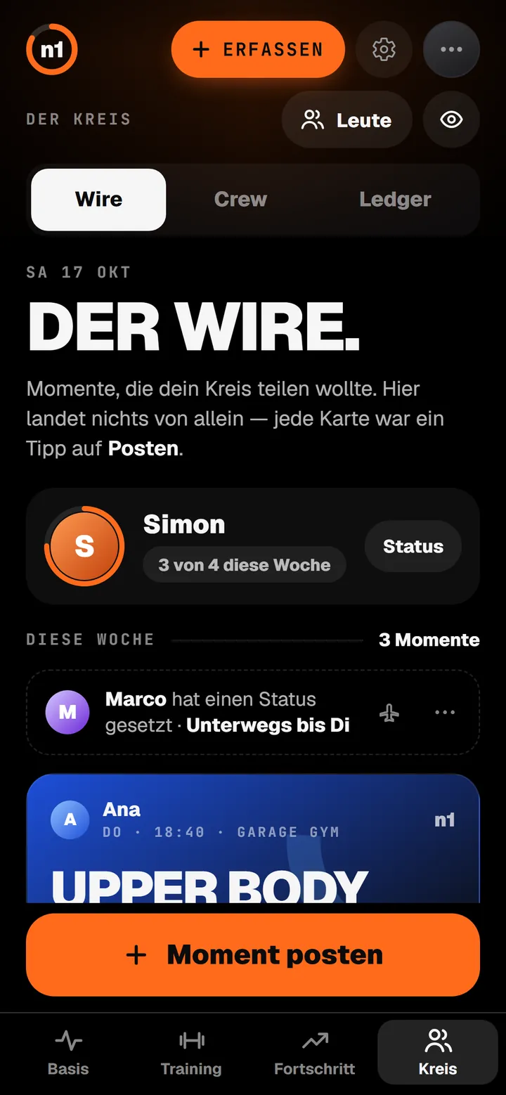 n1 Circle: der Wire, die Momente, die dein Circle diese Woche geteilt hat.
